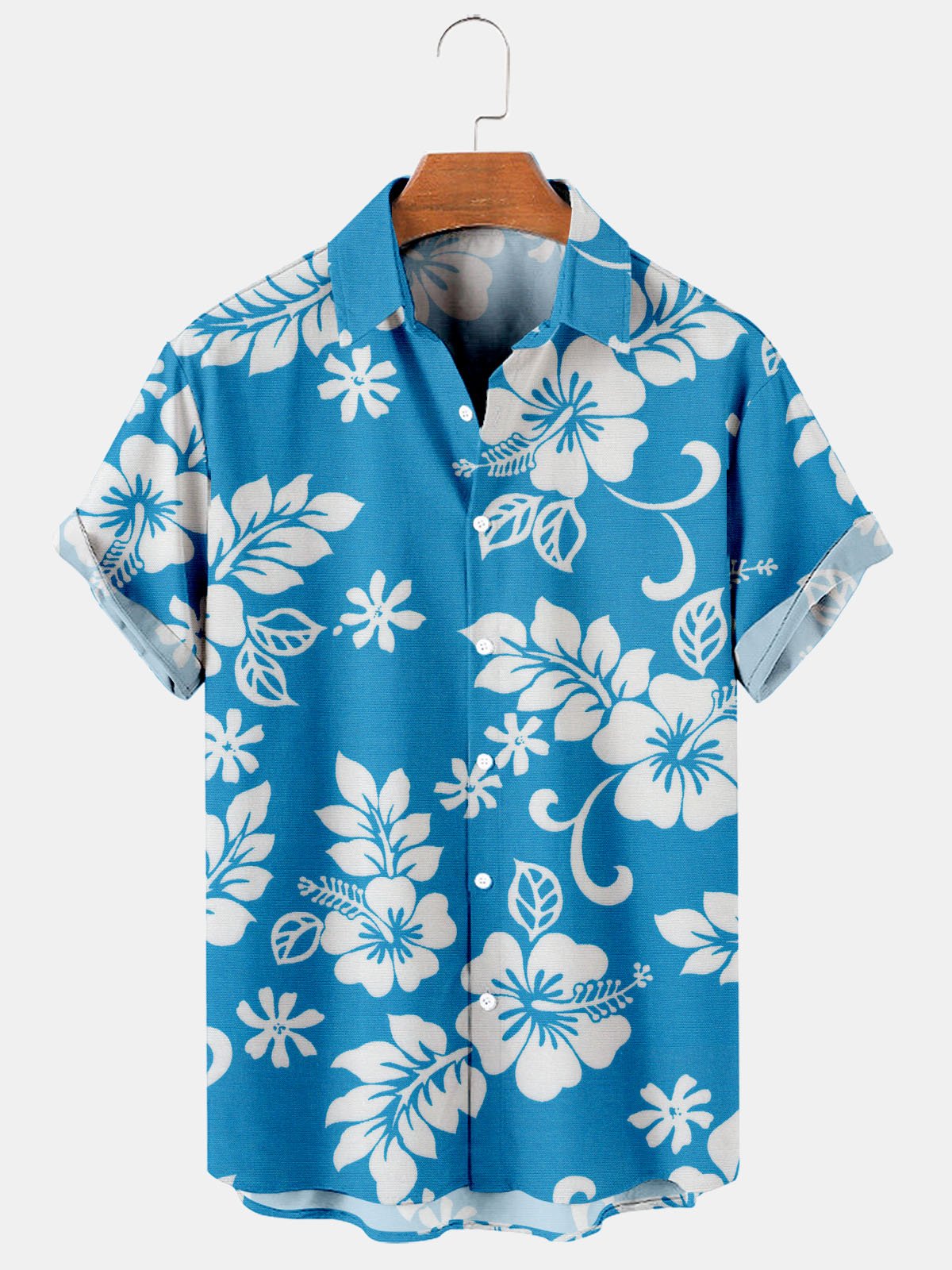 Men's Casual Vintage Floral Print Shirt-Mokaloha