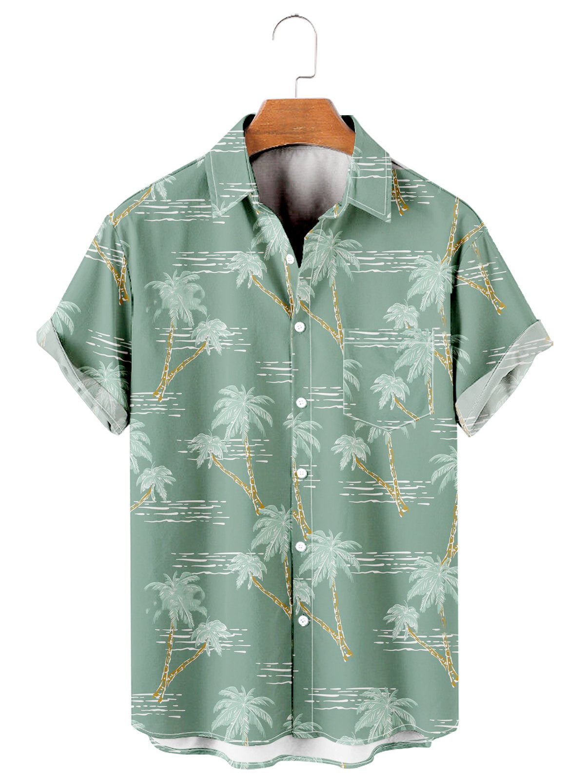 Simple Casual Hawaiian Men's Large Shirt-Mokaloha