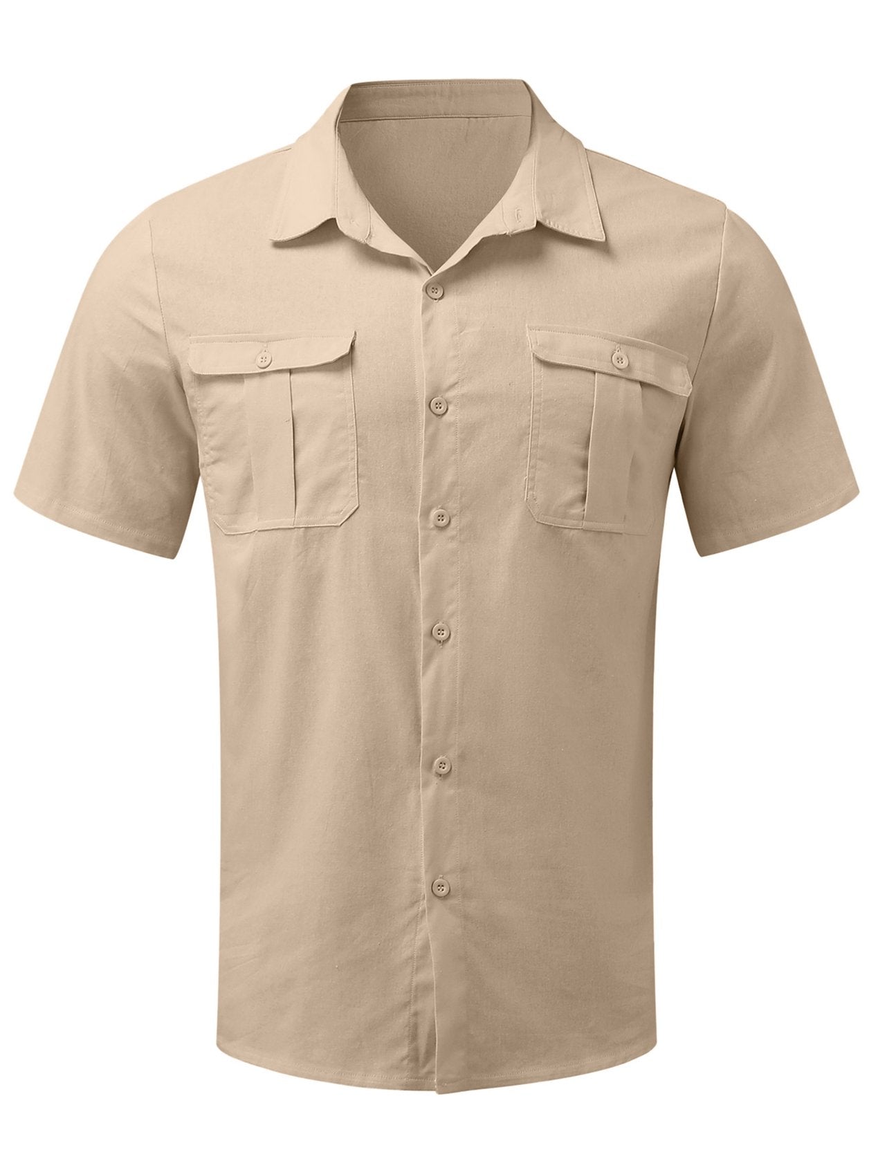 NECHOLOGY Men's Casual Button-Down Shirts Fishing Shirts Men's Western Snap  Casual Shirt Two Pocket Short Sleeve Shirt 