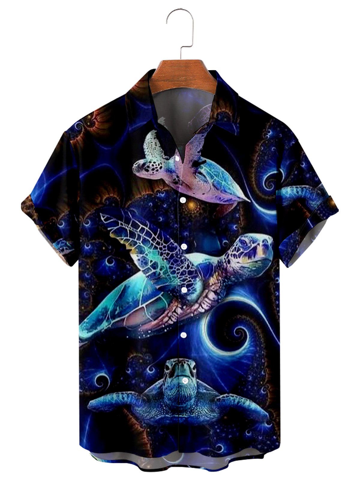Animal Turtle Casual Loose Men's Large Short Sleeve Shirt-Mokaloha
