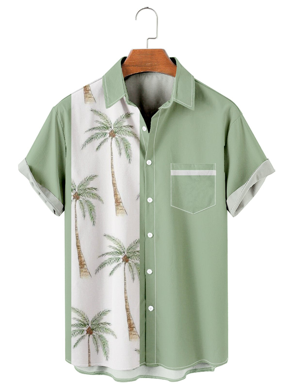 Simple Coconut Patchwork Print Hawaiian Shirt-Mokaloha
