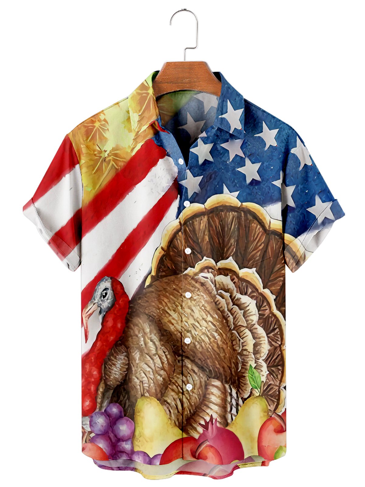 Men's Turkey Contrast Print Shirt-Mokaloha