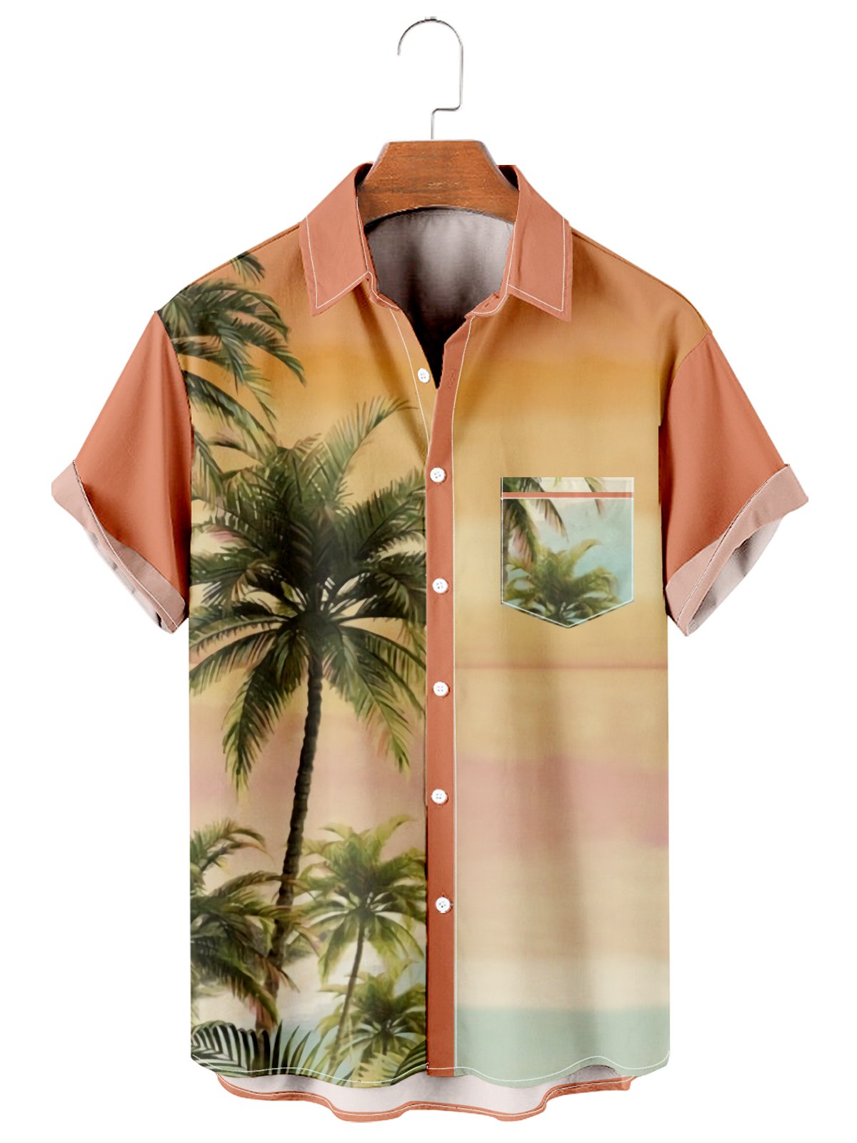 Hawaii casual loose men's plus size short-sleeved Shirt-Mokaloha