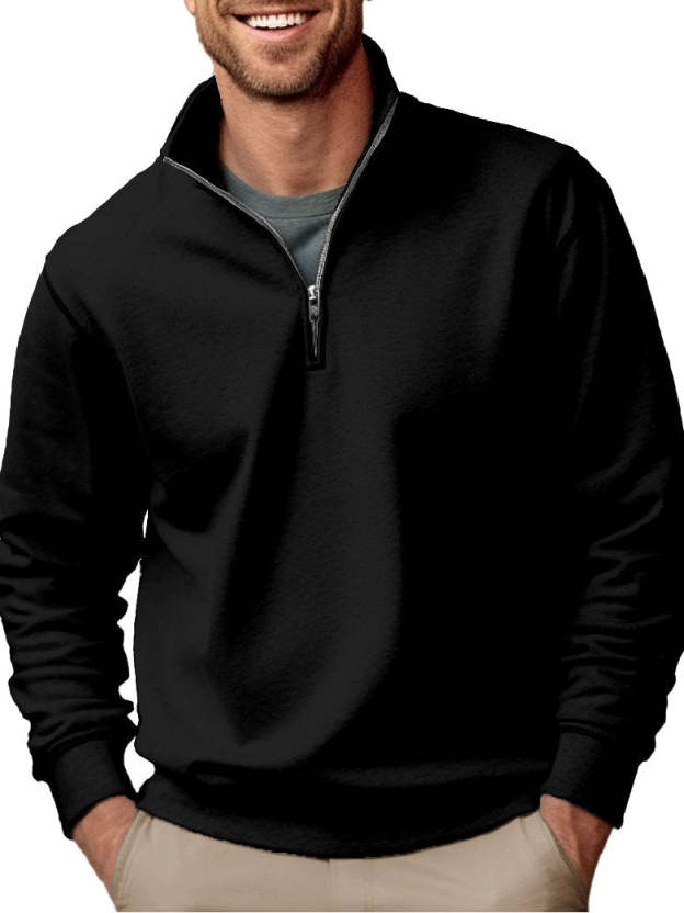 Men's fashion casual zipper padded polo shirt