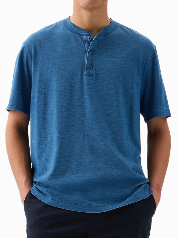 Men's Cotton Henley Casual Everyday T-shirt