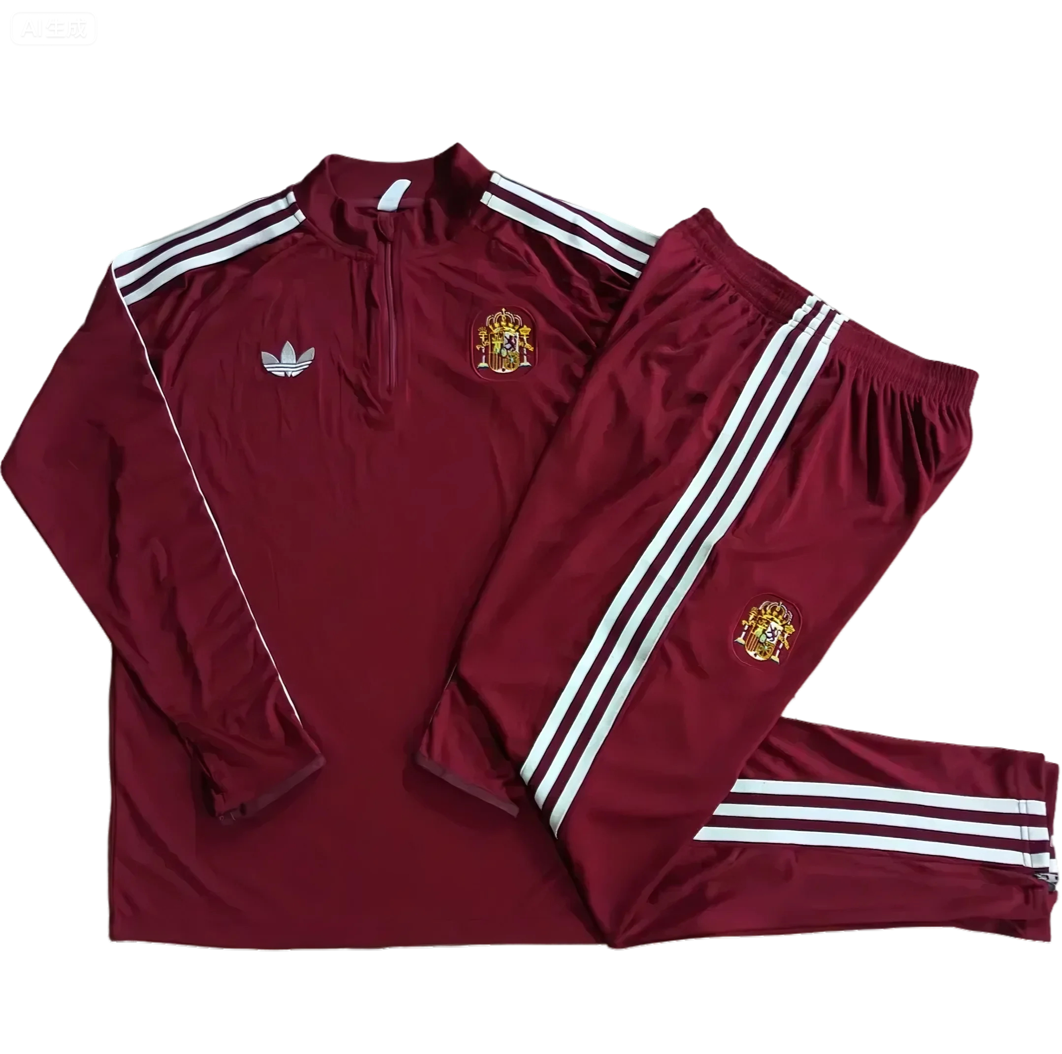 2026 Spain red half-zipper jacket suit S～XXL