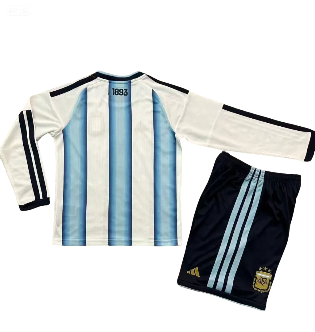2026 Argentina home kids long sleeve version Size 16-28