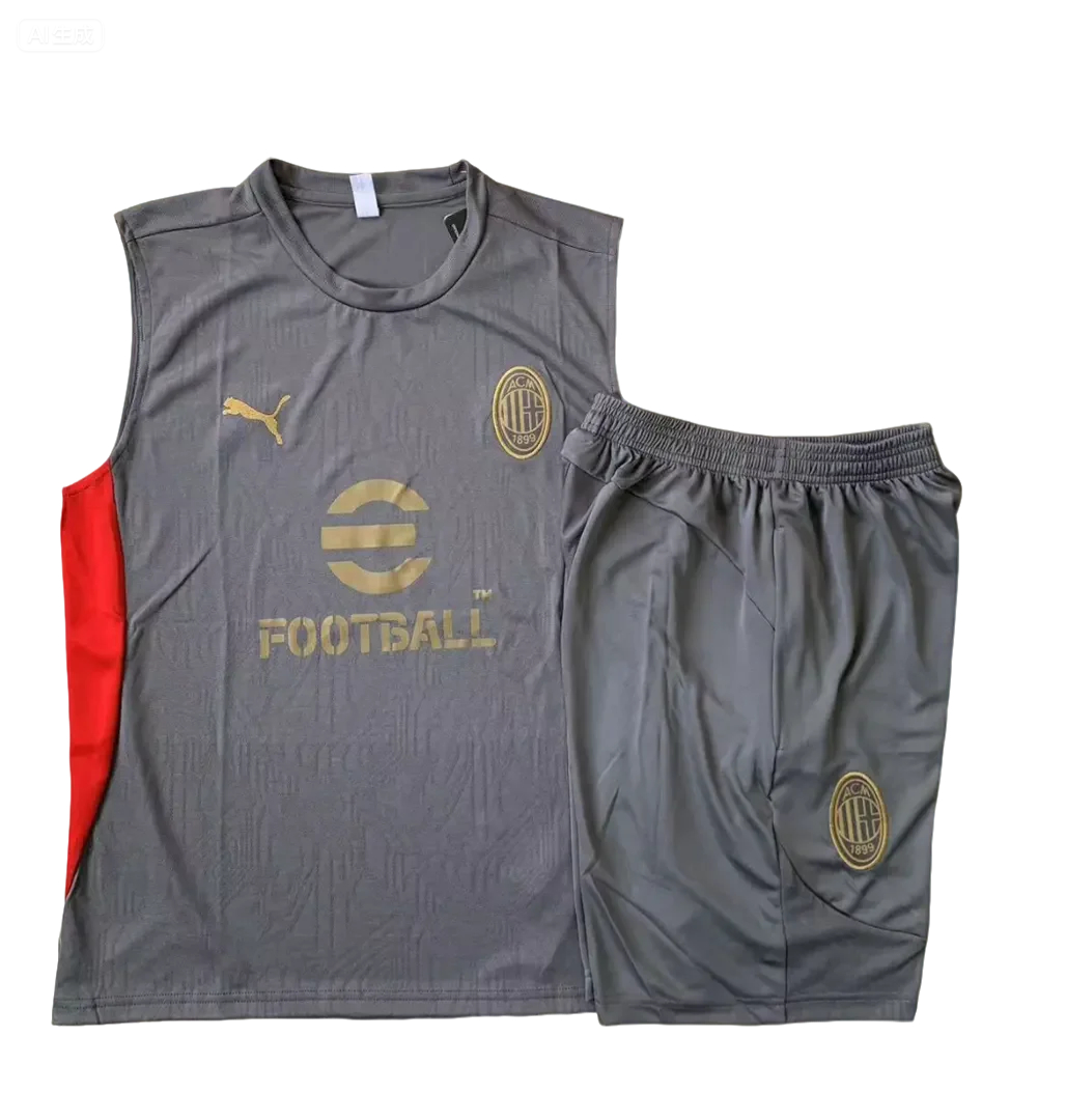 24/25 AC Milan training grey vest set fan version S-XXL