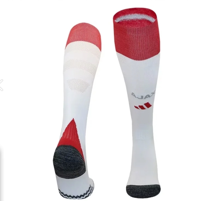 24/25 Ajax Home White and Red Socks