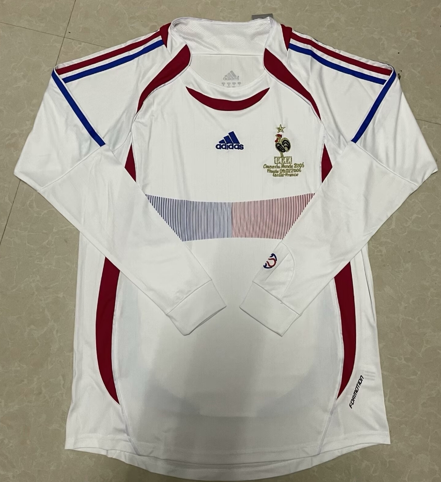 2006 France away long sleeve retro S-XXL
