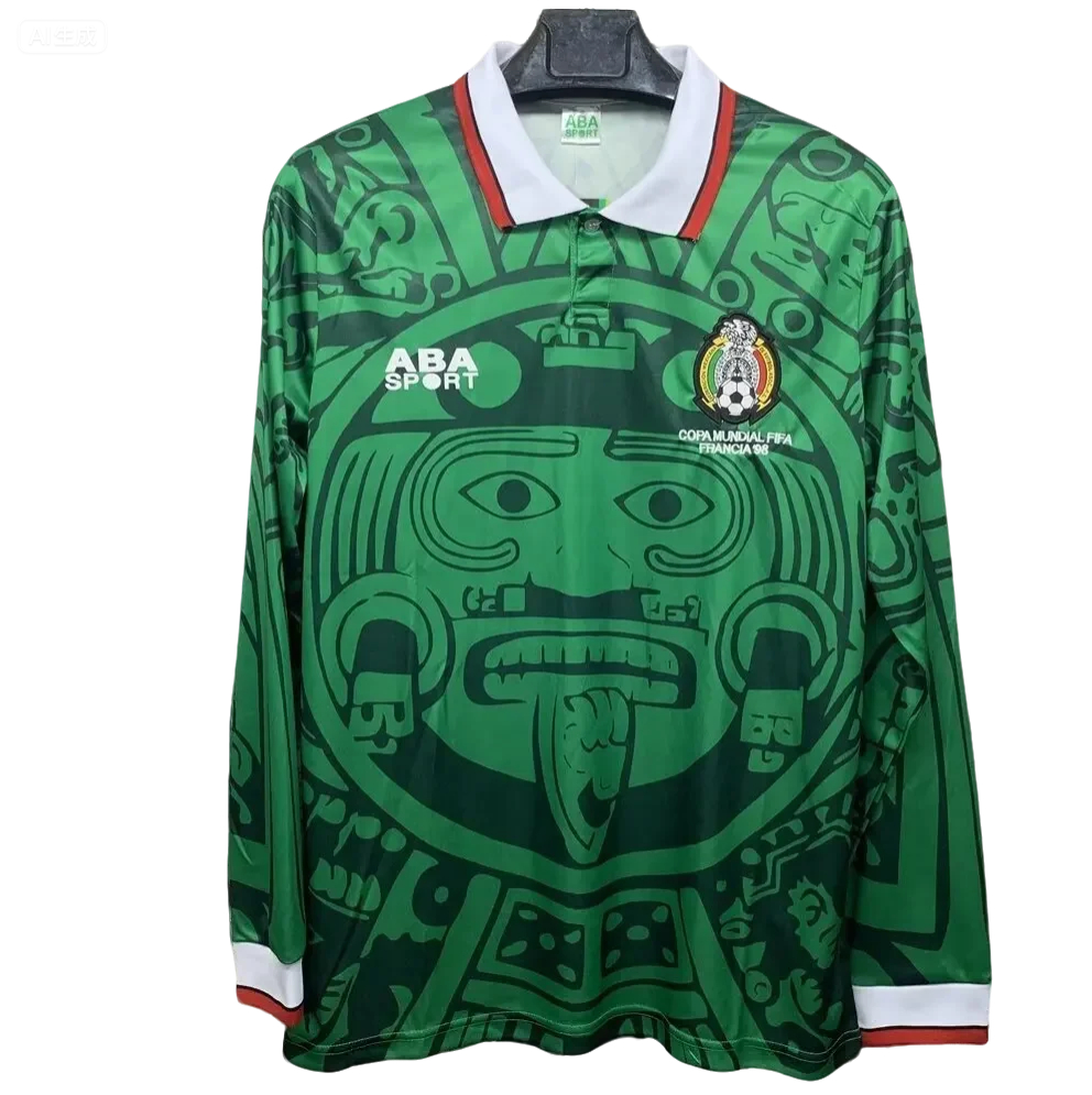 1998 Mexico home long sleeve retro version S-XXL