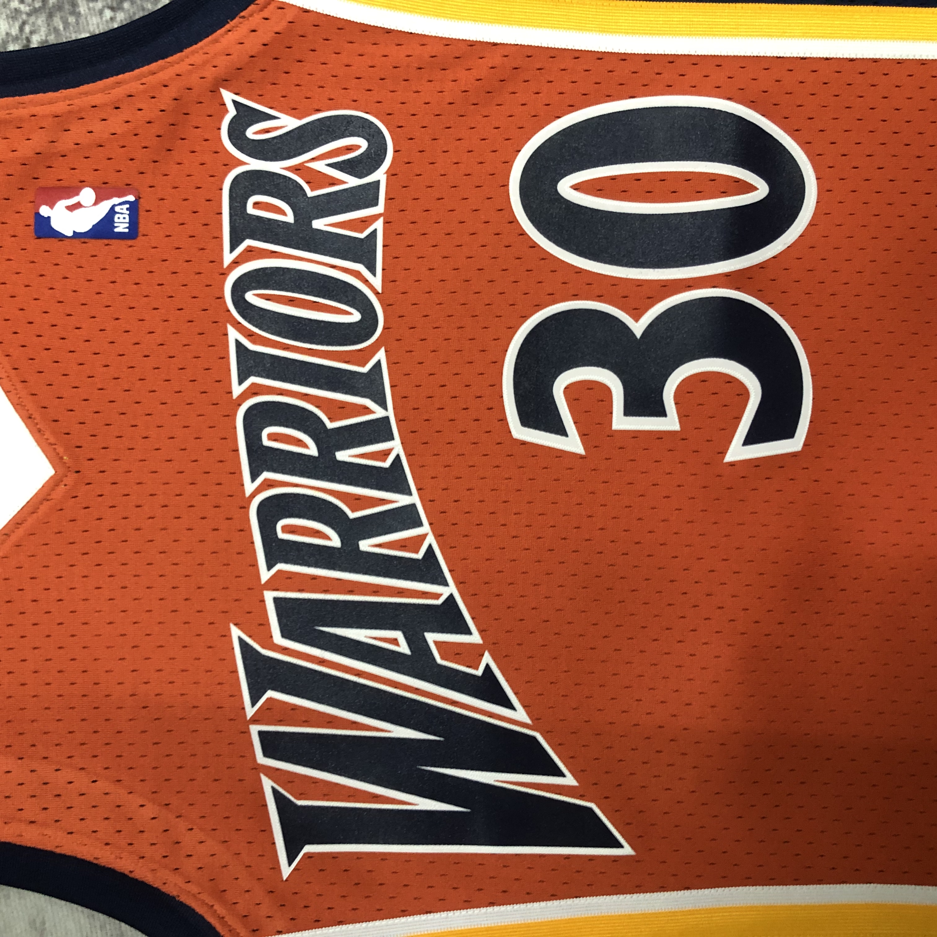 MN Heat Pressed Retro Jersey: SW Warriors 09/10 Orange No.30 Curry