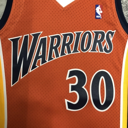 MN Heat Pressed Retro Jersey: SW Warriors 09/10 Orange No.30 Curry