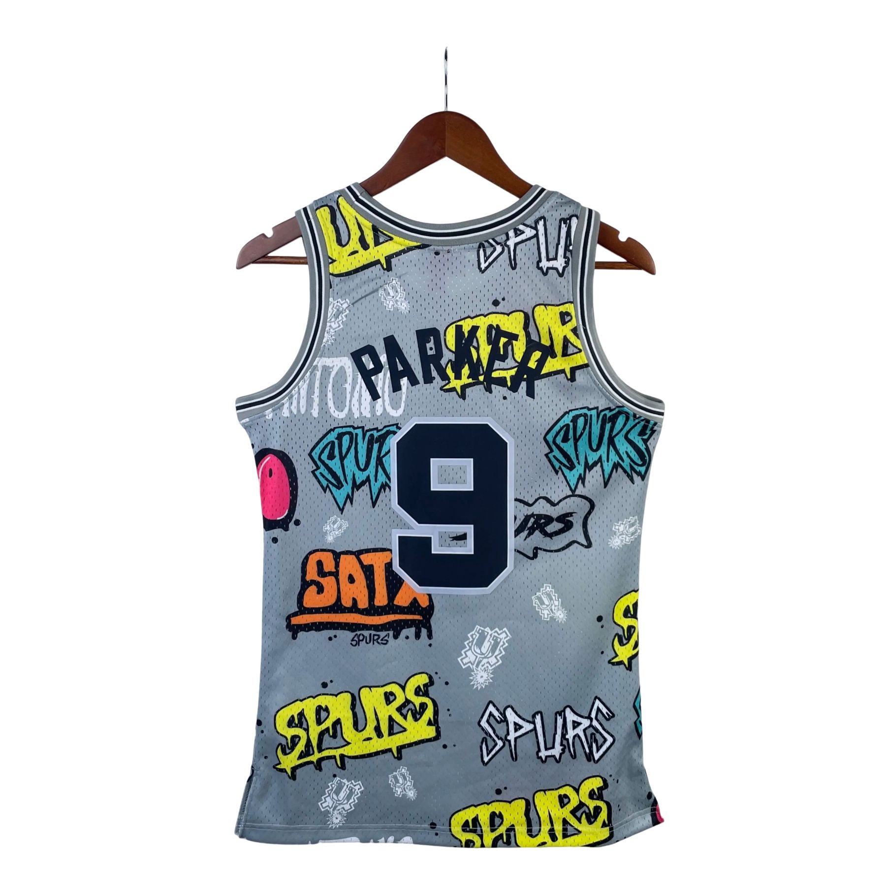 MN Heat Pressed Vintage Jersey: SW Spurs 02/03 Graffiti No.9 Parker