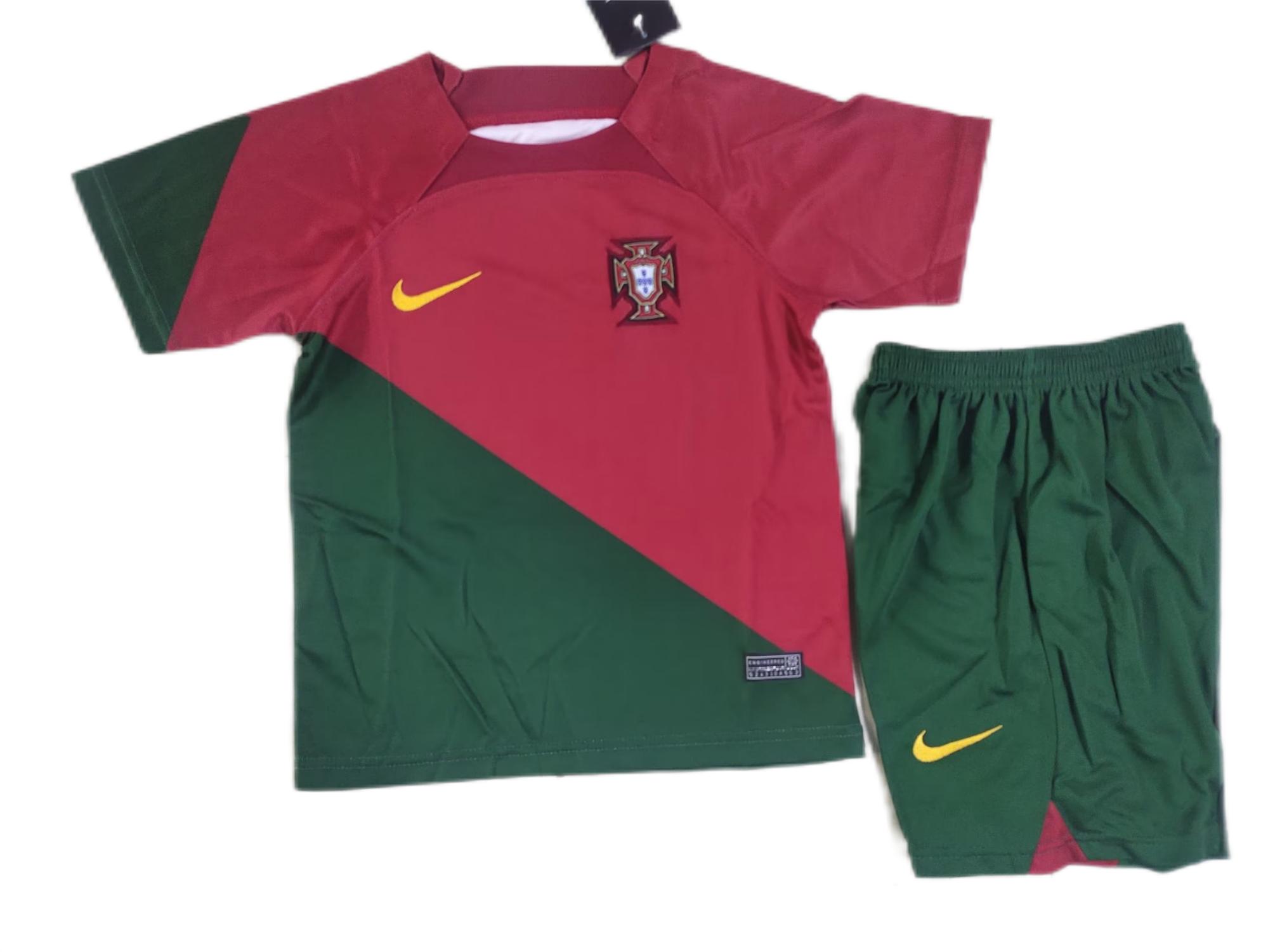 2022 Portugal Home Kids Kit Jersey Sizes 16-28