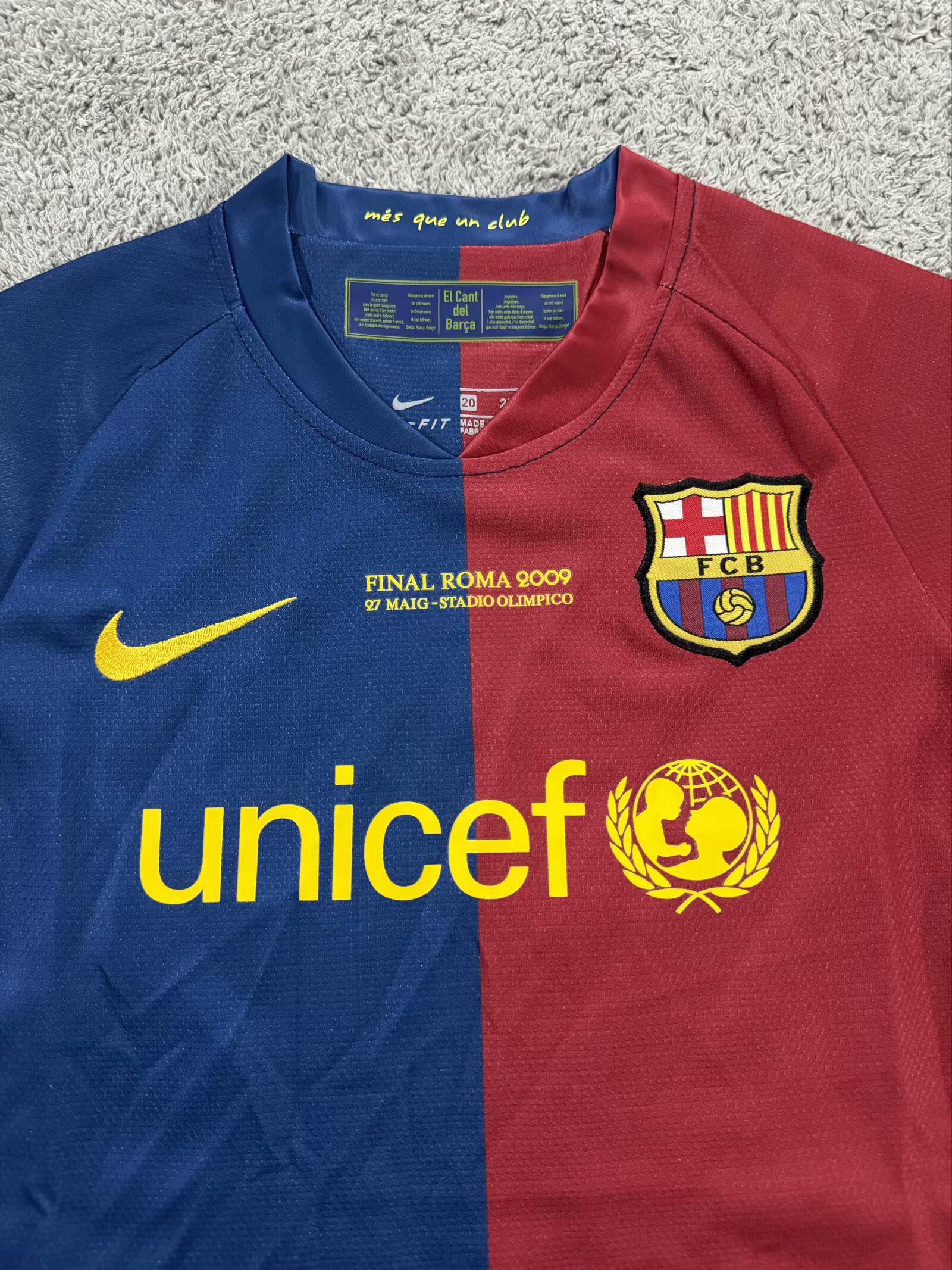Retro Kids 08/09 Barcelona home UCL size:16-28