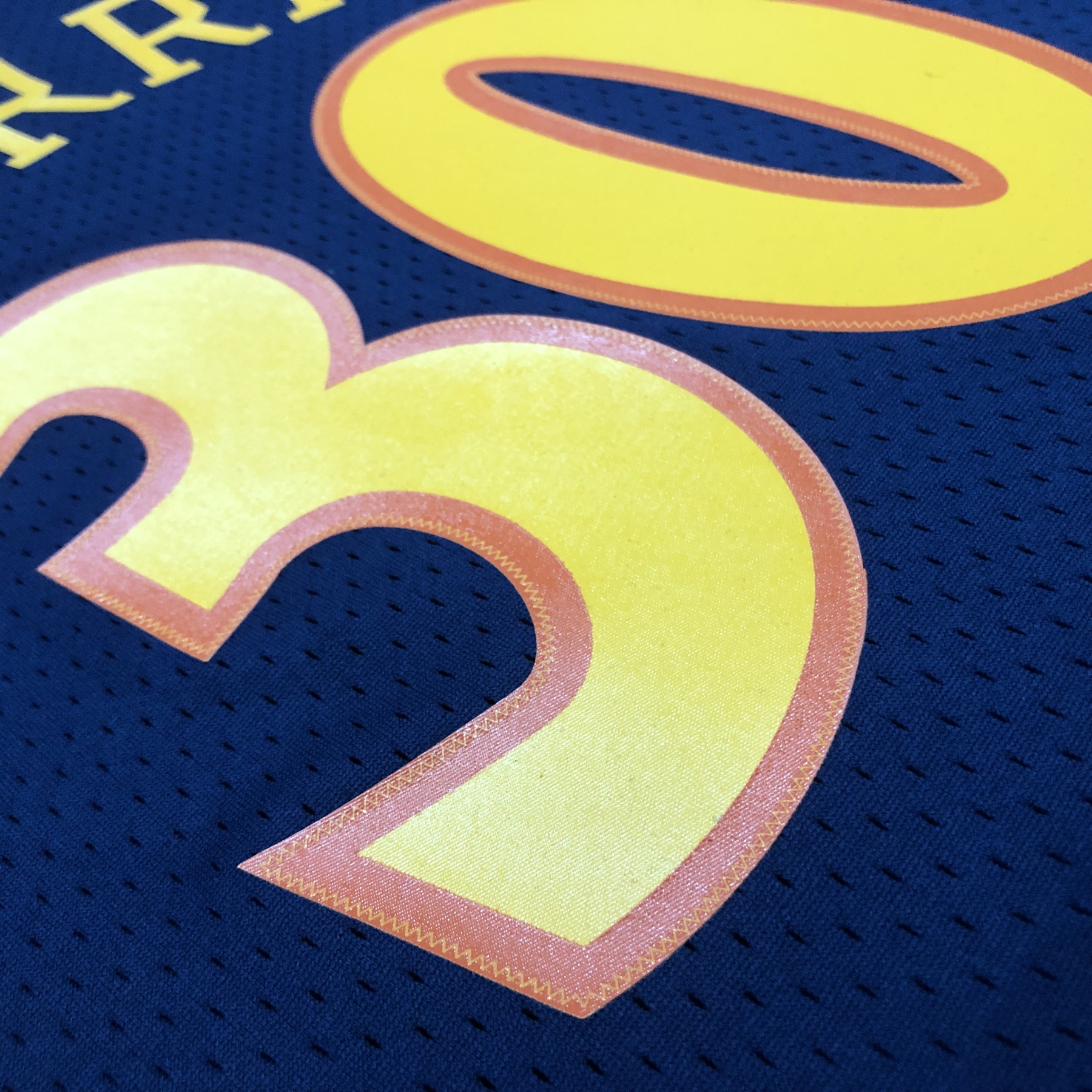 MN Heat Pressed Retro Jersey: SW Warriors 09/10 Dark Blue No.30 Curry