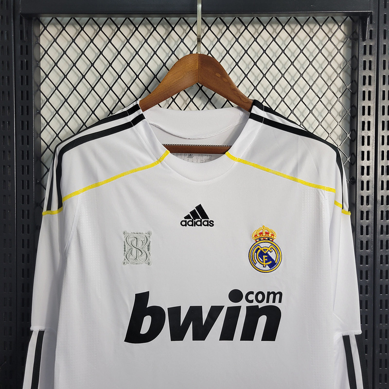 Retro 0910 Real Madrid Home Long Sleeve Size S-XXL