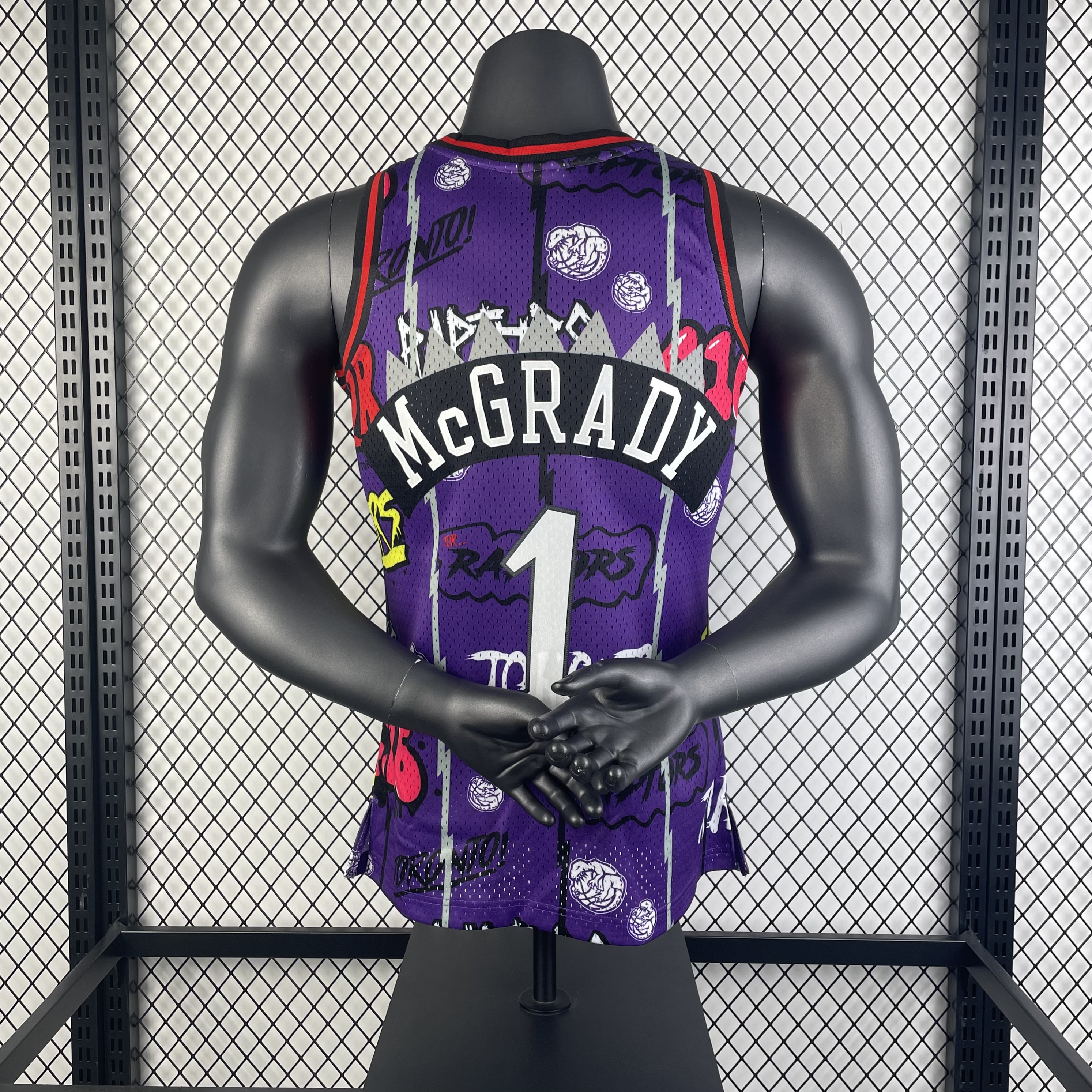 MN Heat Pressed Vintage Jersey: SW Raptors 98/99 Graffiti No.1 McGrady