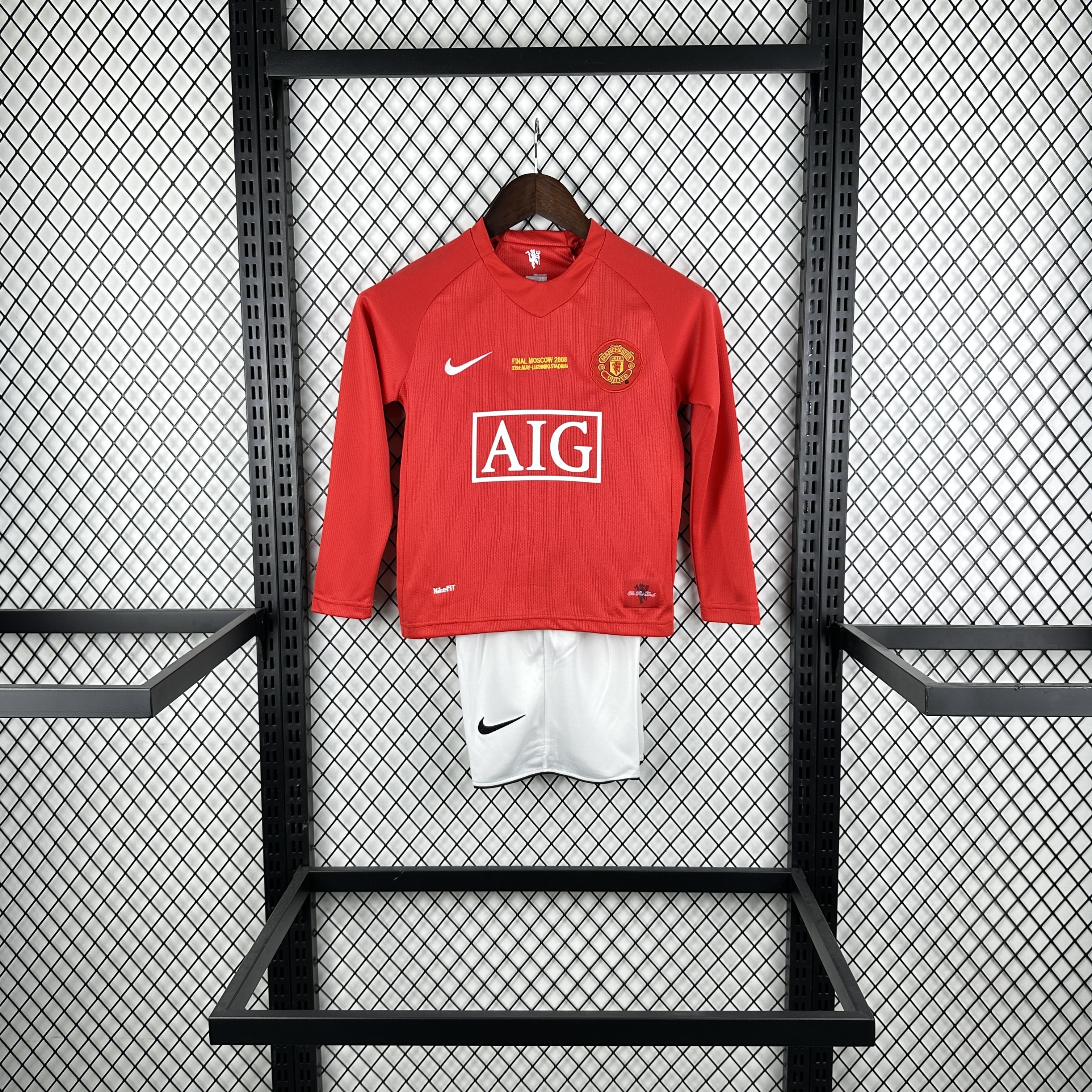 07/08 Manchester United home UCL retro long sleeve kids version size 16-28