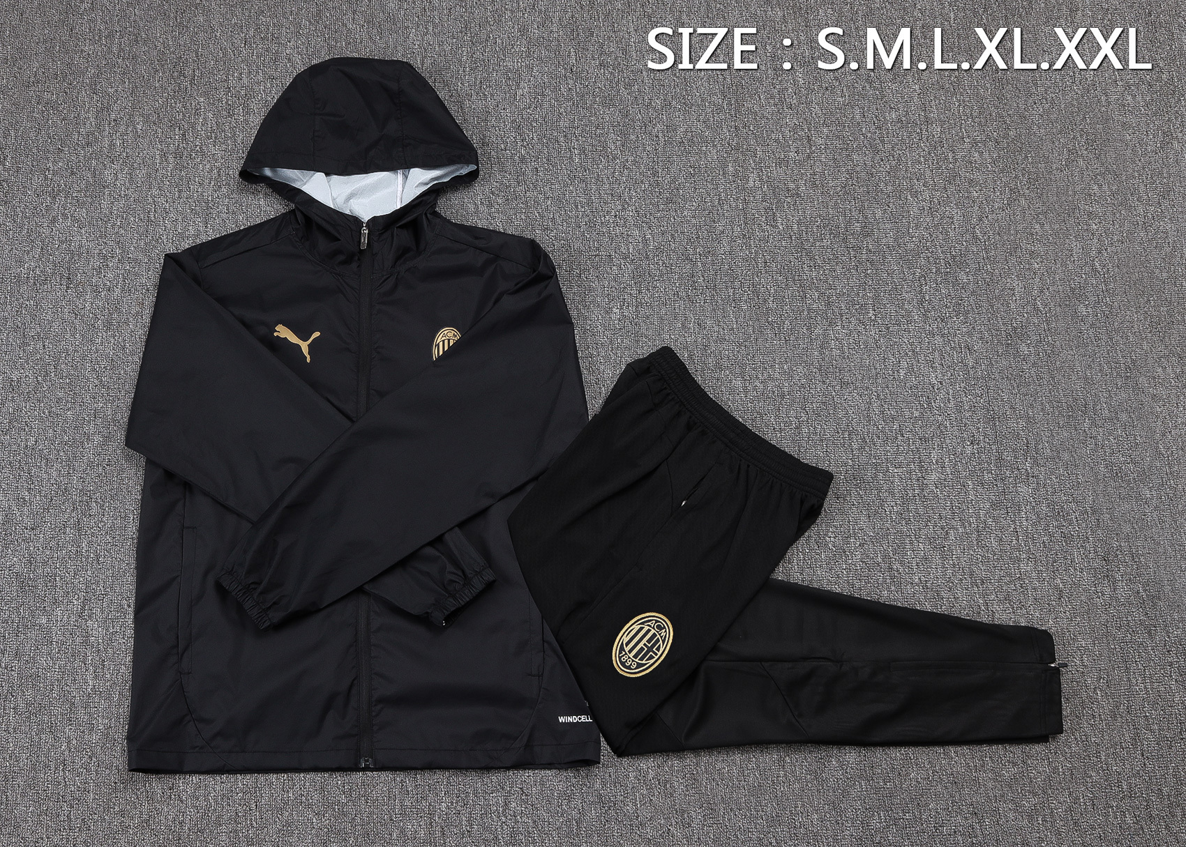 24/25 AC Mlian black Full-Zip with hat Jacket Suit