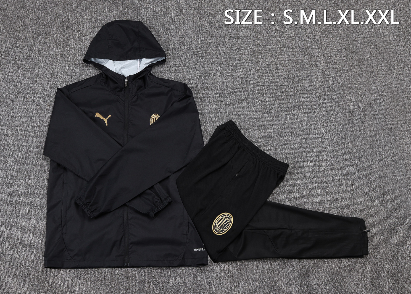 24/25 AC Mlian black Full-Zip with hat Jacket Suit