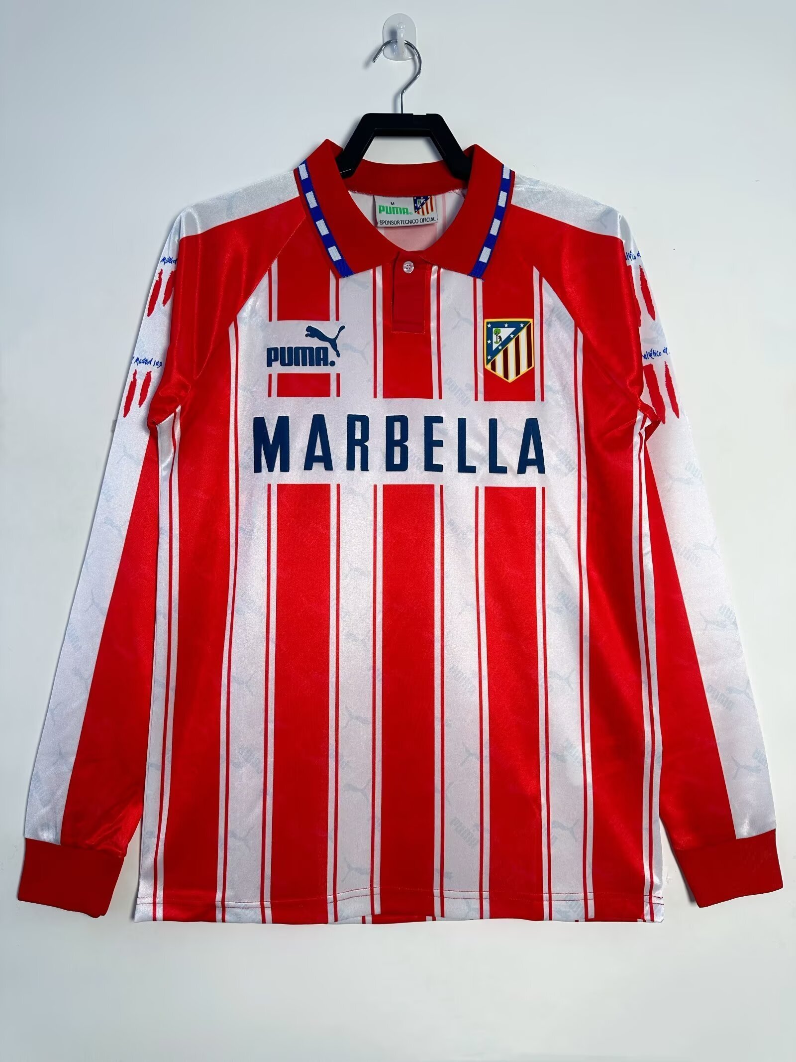 Retro 94/95 Atletico de Madrid home long sleeve Jersey  S-XXL