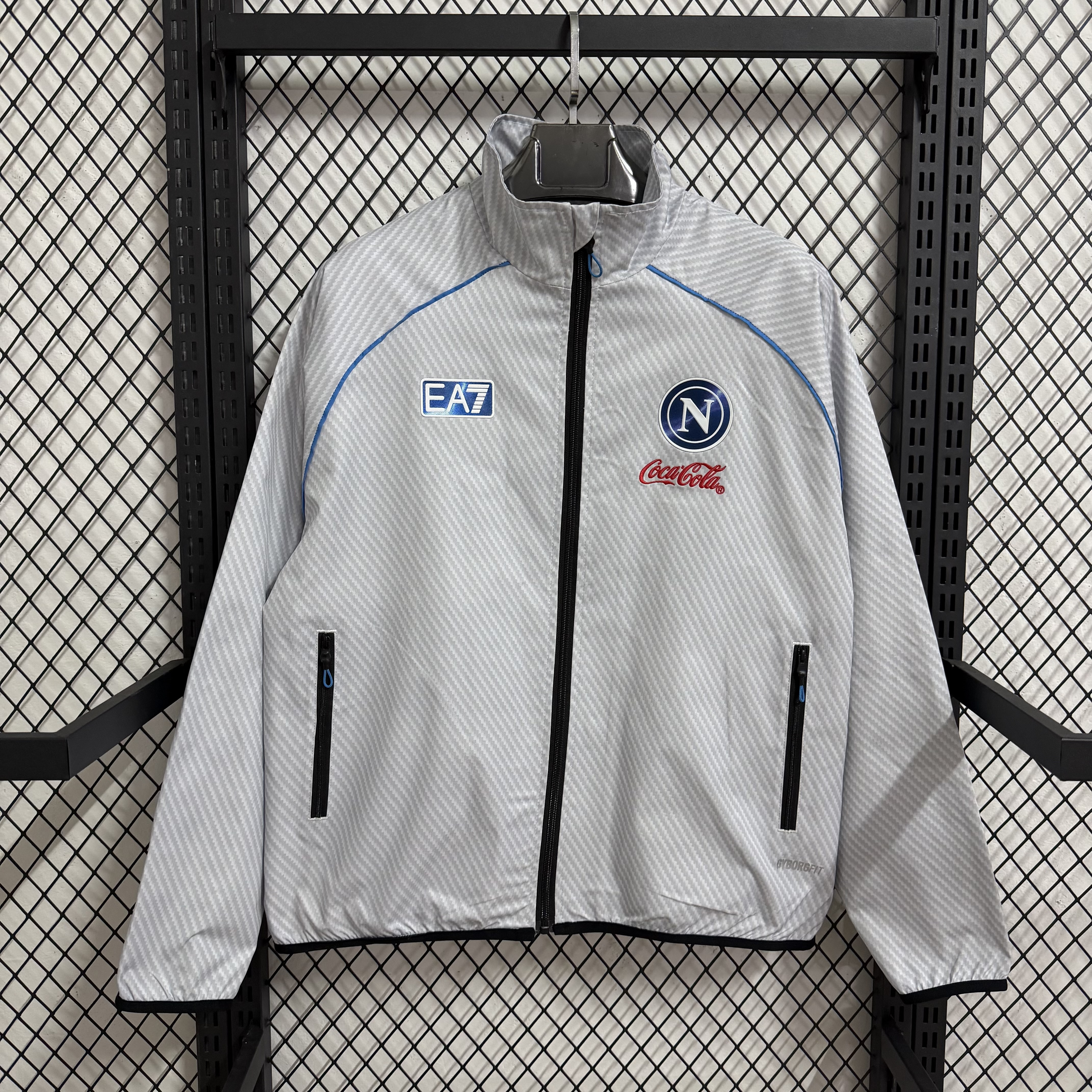 25/26 Windbreaker Napoli training white-grey Waterproof thickened version S-XXL