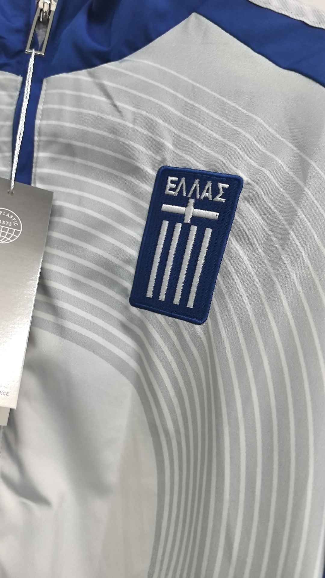 06/07 retro Windbreaker Greece training white-blue Waterproof thickened version S-XXL