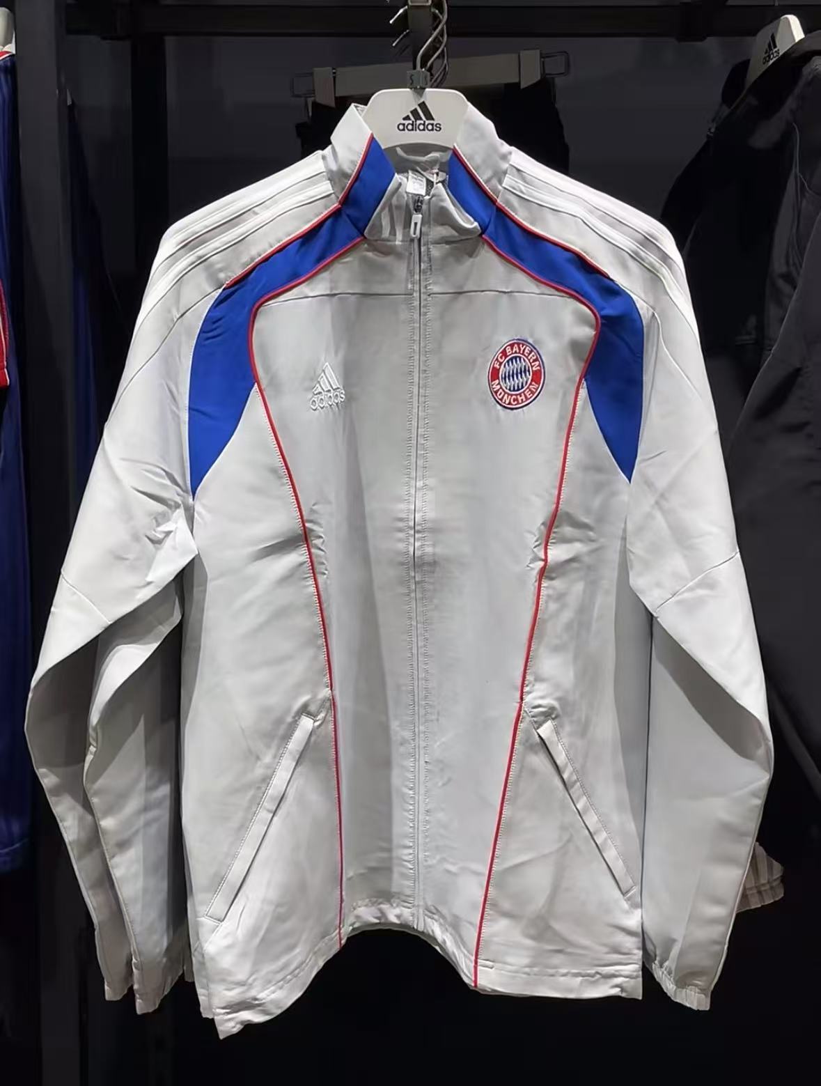 retro Windbreaker Bayern training silver Waterproof thickened version S-XXL