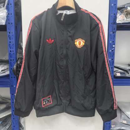 retro Manchester United M-U black waterproof thickened windbreak S-XXL