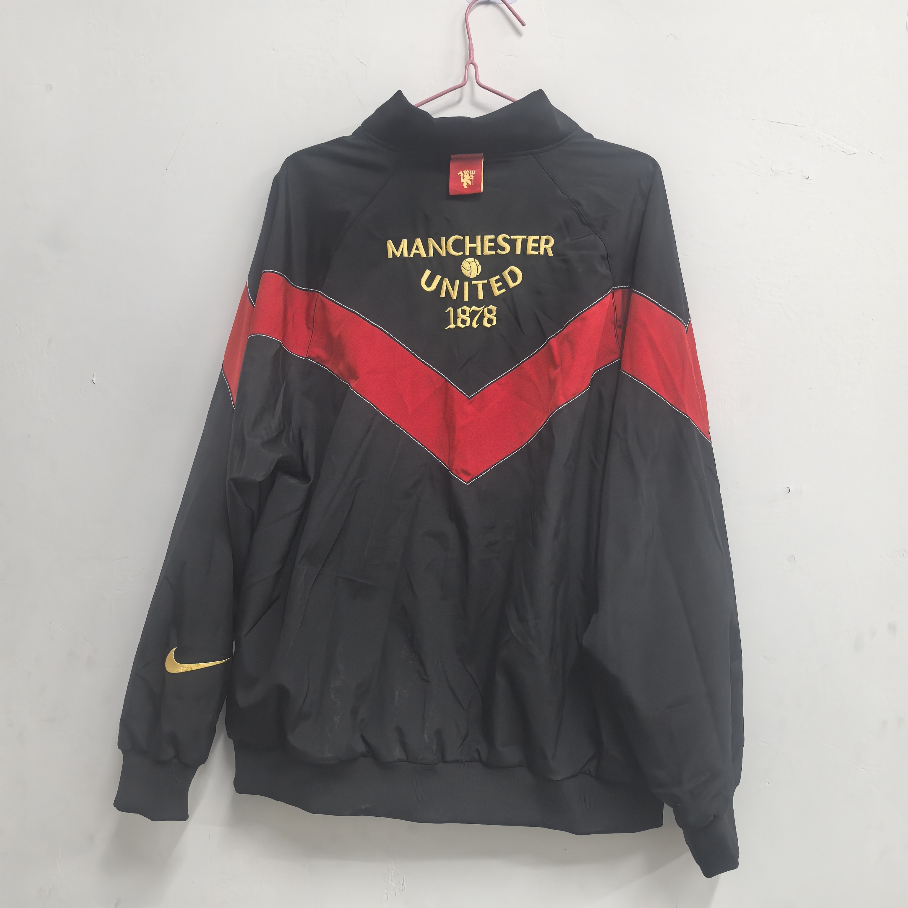 06/07 retro Manchester United M-U black waterproof thickened windbreak S-XXL