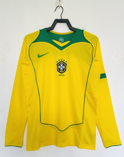 Retro 2004 Brazil home long sleeve S-XXL