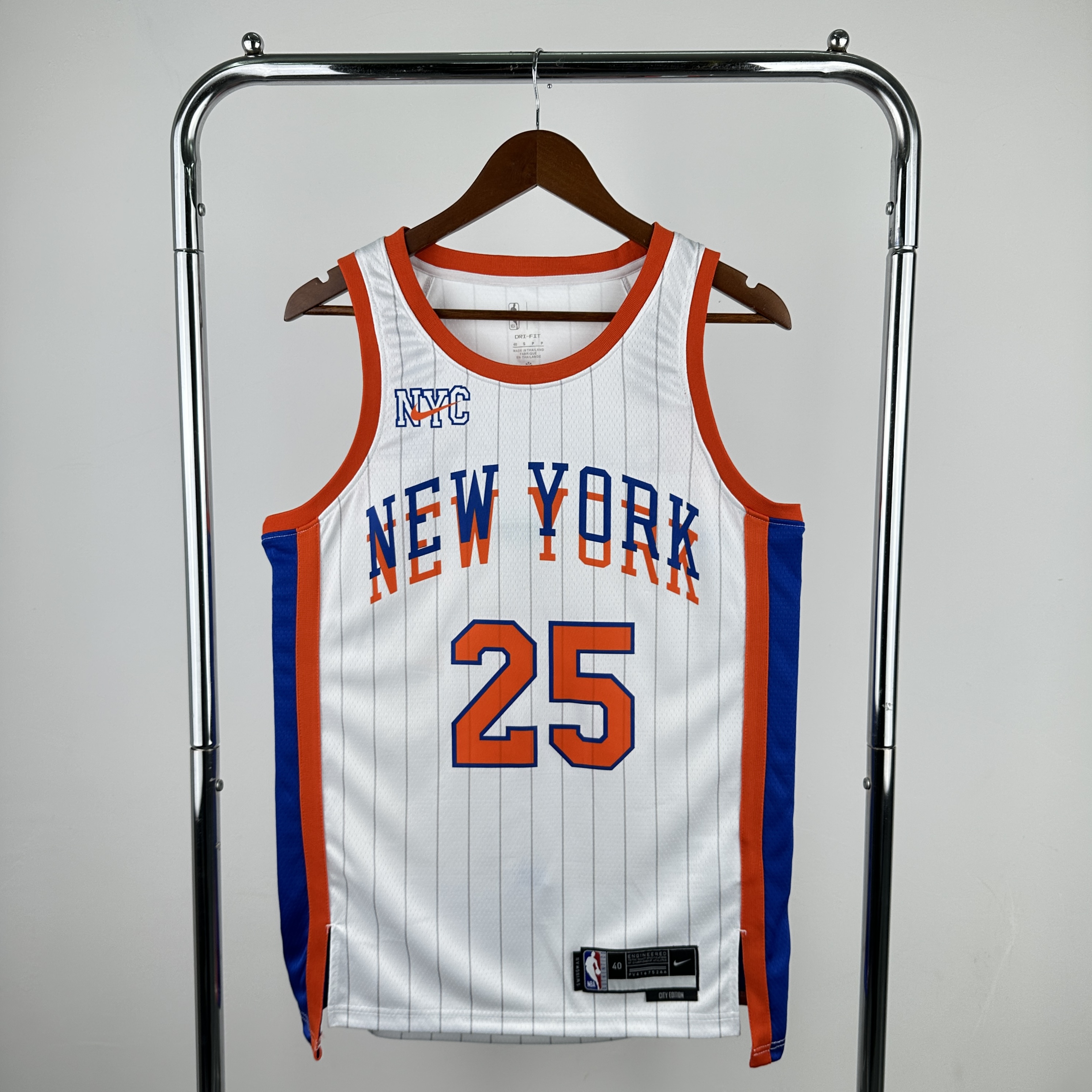 2025 NBA New York Knicks white Heat pressed city version NO.25 jersey S-XXL