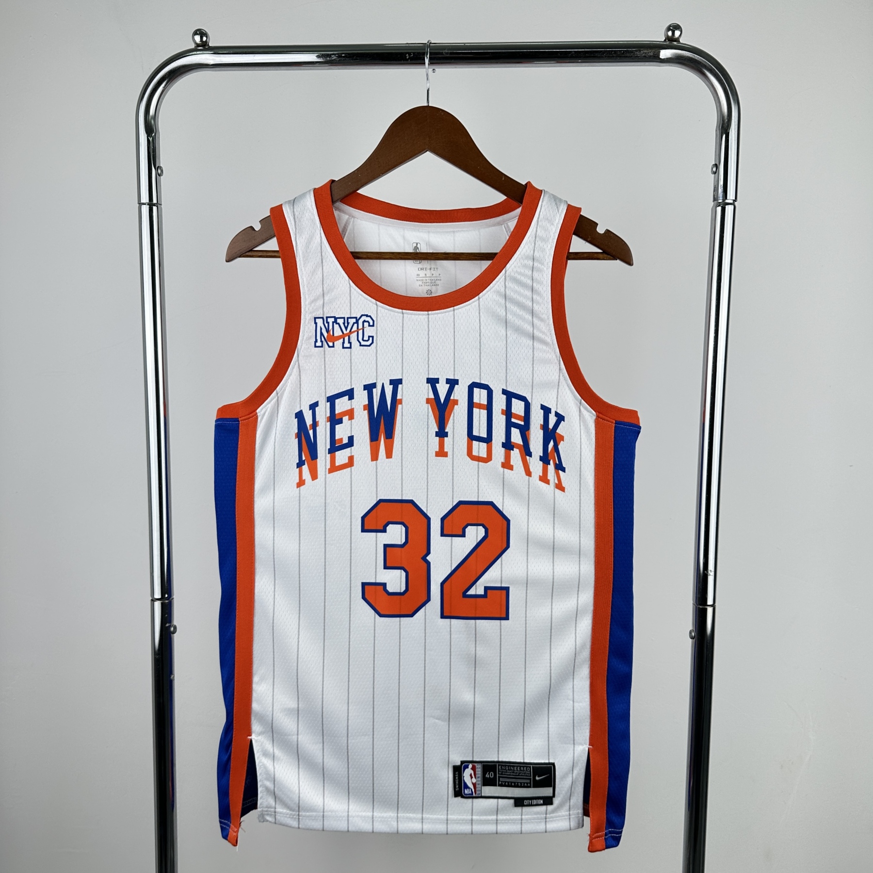 2025 NBA New York Knicks white Heat pressed city version NO.32 jersey S-XXL