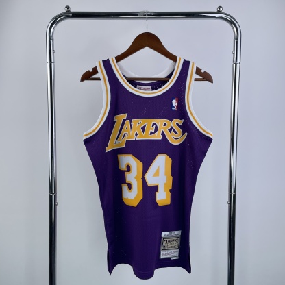 96/97 NBA Los Angeles Lakers O´neal purple Heat pressed retro version jersey S-XXL