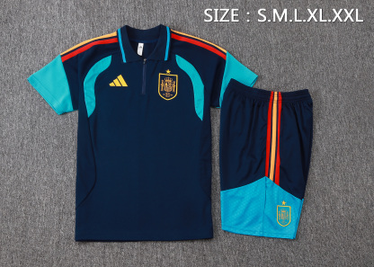 2026 Spain royal blue Polo training suit S-XXL