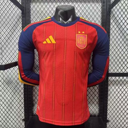 2026 Spain Home two star long sleeve player version S-4XL