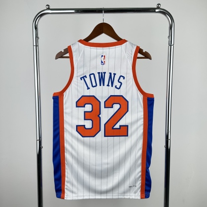 2025 NBA New York Knicks white Heat pressed city version NO.32 jersey S-XXL