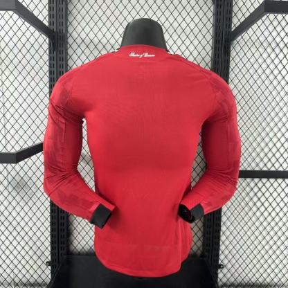 25/26 Manchester United M-U Home Long Sleeve Player Version S-3XL