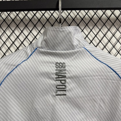 25/26 Windbreaker Napoli training white-grey Waterproof thickened version S-XXL