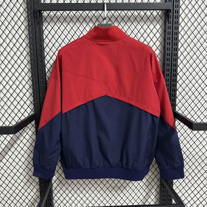 25/26 Windbreaker Barcelona training Royal Blue-Red Waterproof thickened version S-XXL
