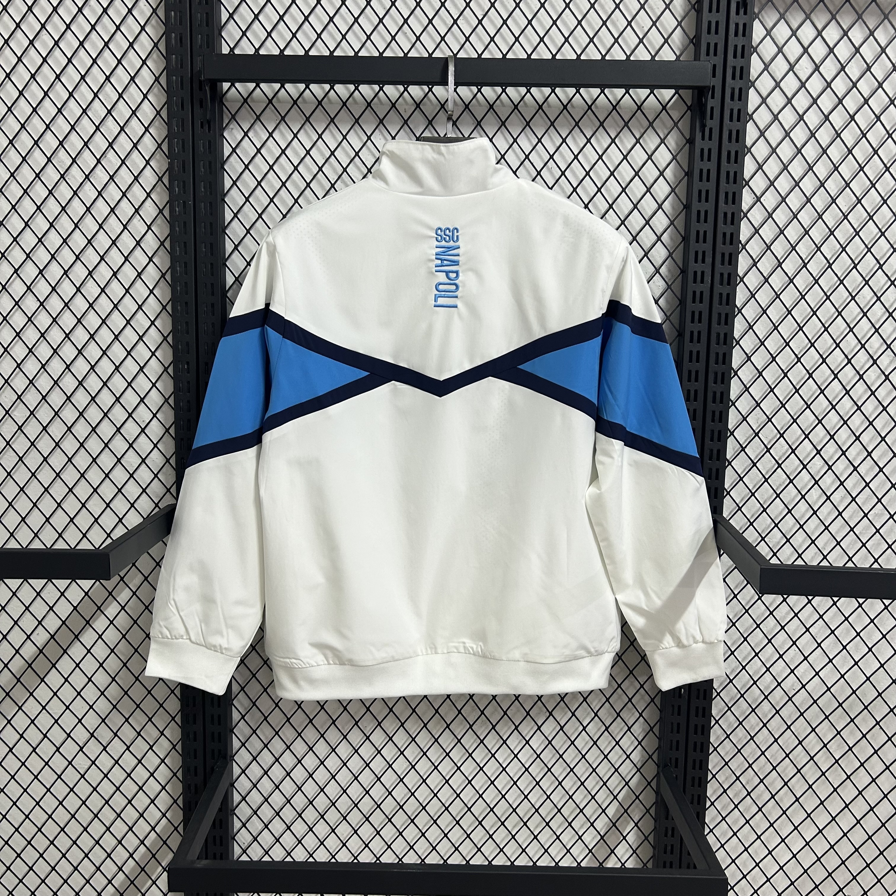 25/26 Windbreaker Napoli training white-blue Waterproof thickened version S-XXL