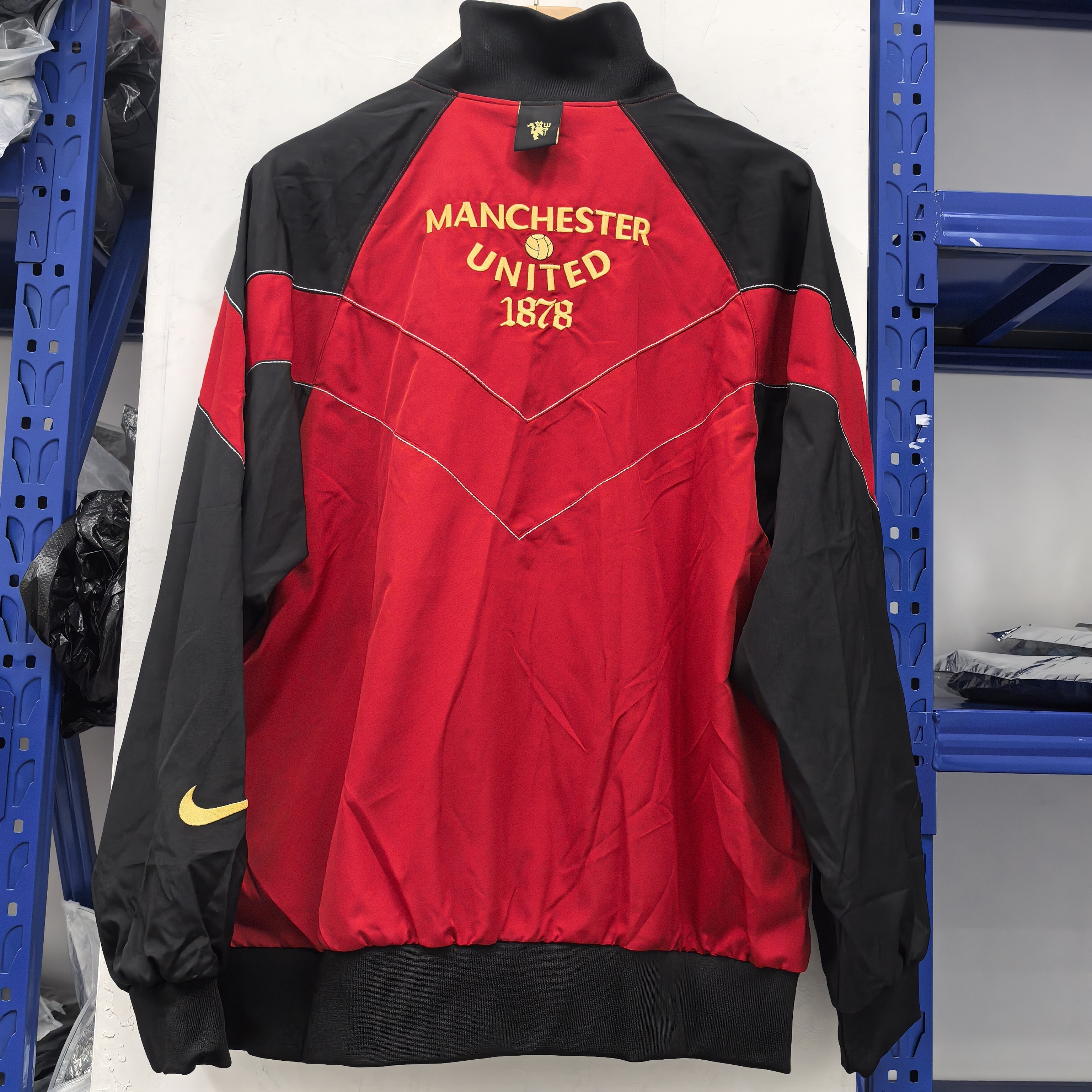 retro Manchester United M-U red thickened windbreak S-XXL
