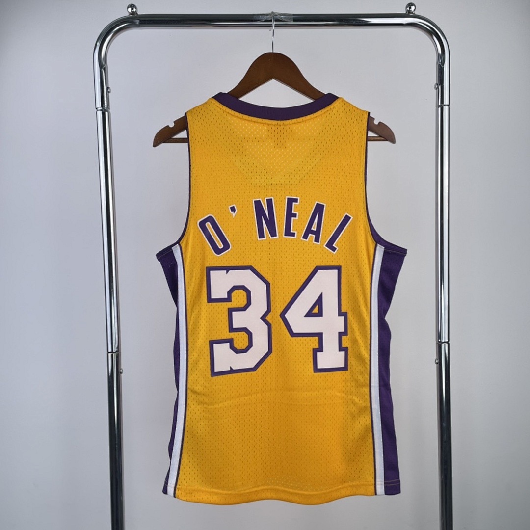 99/00 NBA Los Angeles Lakers O´neal yellow Heat pressed retro version jersey S-XXL