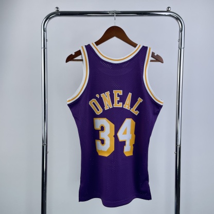 96/97 NBA Los Angeles Lakers O´neal purple Heat pressed retro version jersey S-XXL