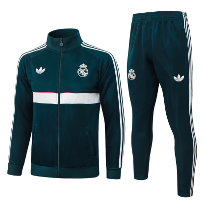 26/27 re@l Medrid Dark green with white edges Full-Zip Jacket Suit