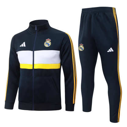 26/27 re@l Medrid Dark green (with white and yellow) Full-Zip Jacket Suit