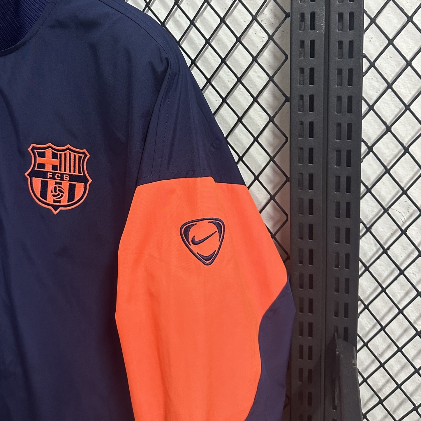 25/26 Windbreaker Barcelona training Royal Blue-Orange Waterproof version S-XXL