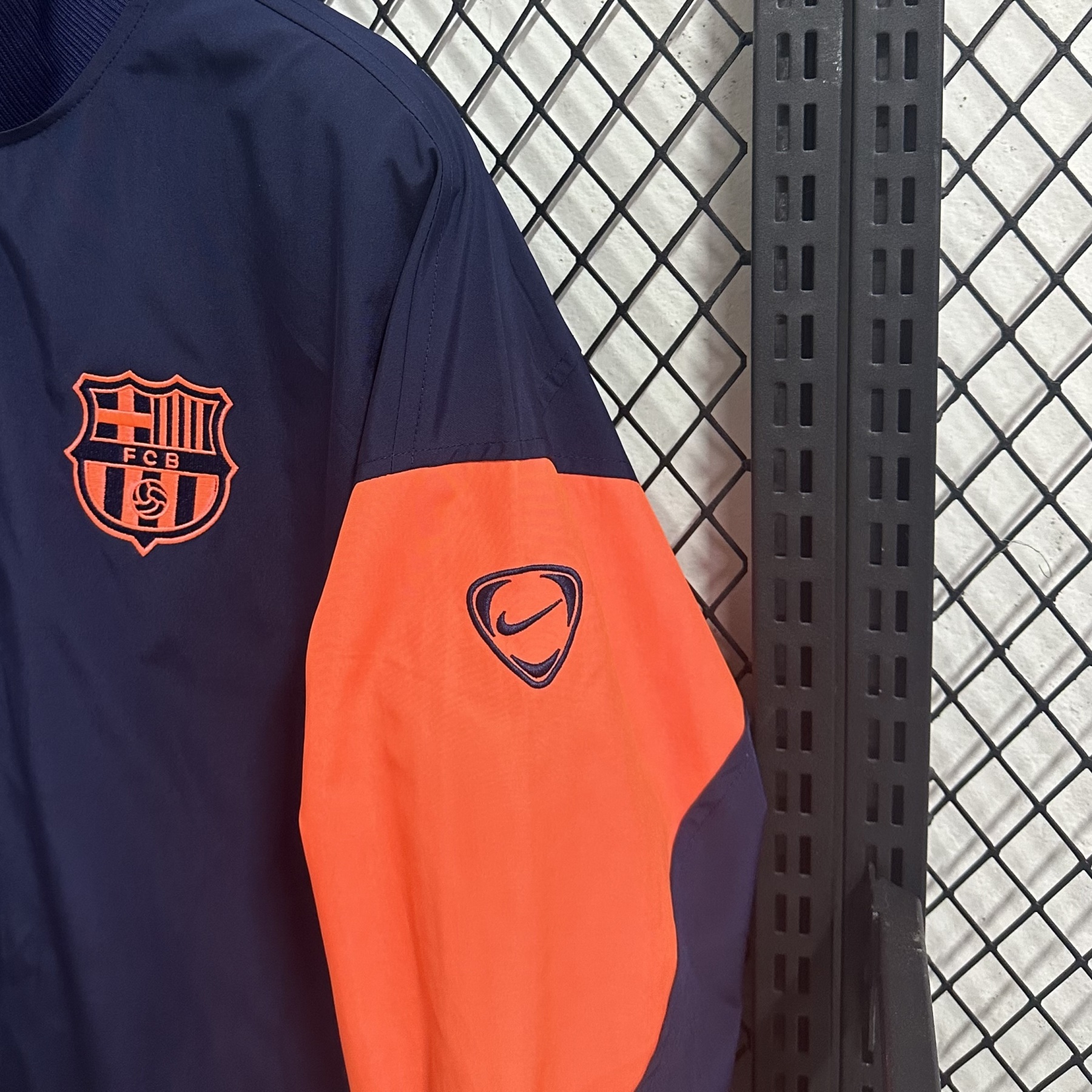 25/26 Windbreaker Barcelona training Royal Blue-Orange Waterproof version S-XXL